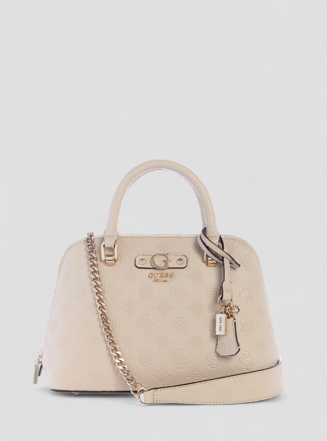 Beige logo dita dome satchel bag