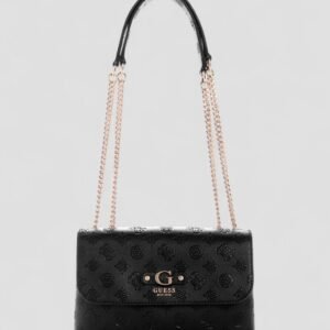 Black logo dita convertible crossbody flap bag