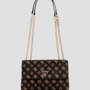 Brown logo daryna crossbody bag