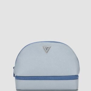 Blue dome vanity cosmetic pouch