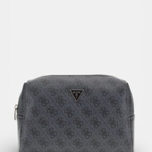 Black logo zamira top zip bag