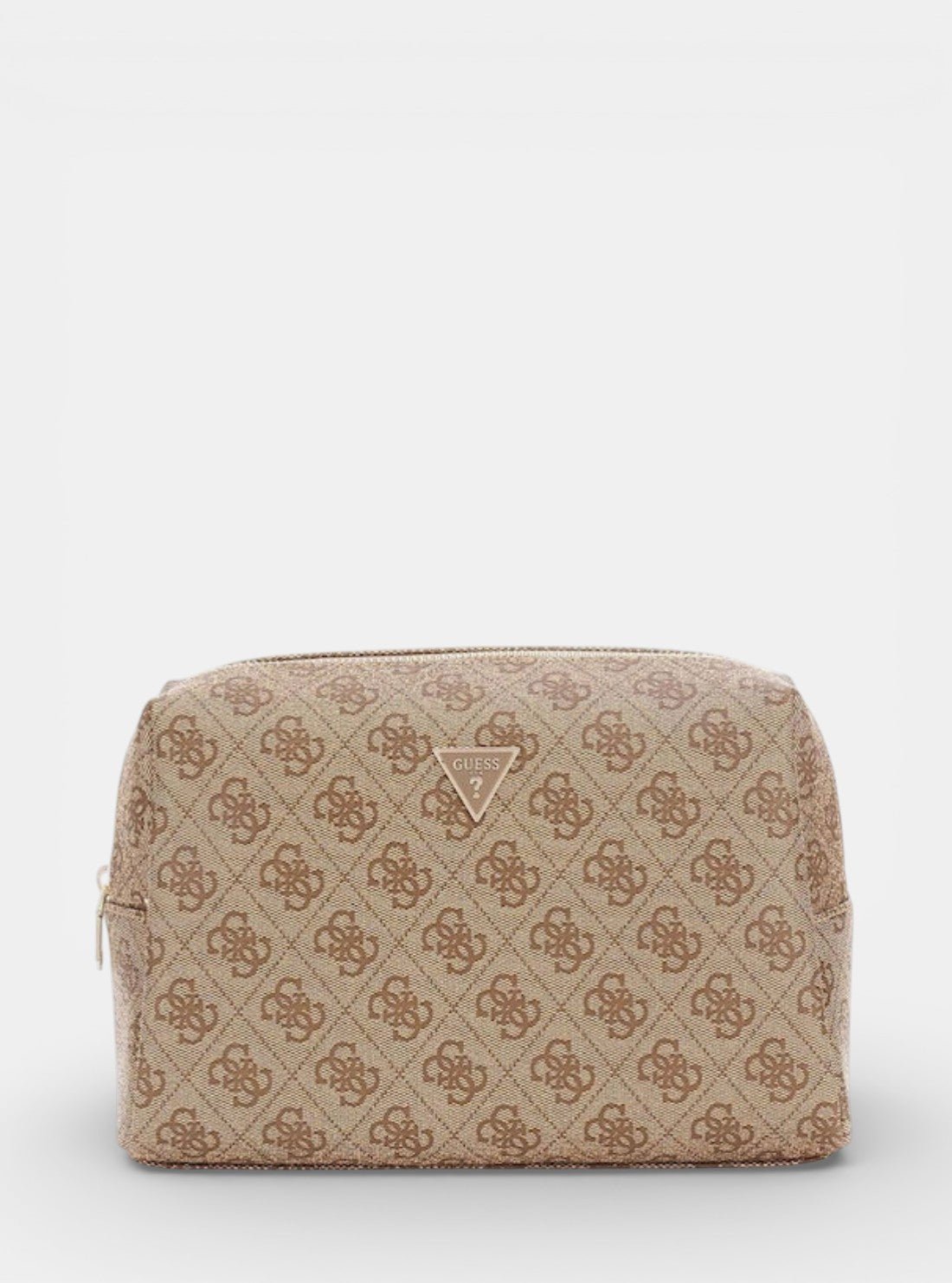 Brown logo zamira top zip bag
