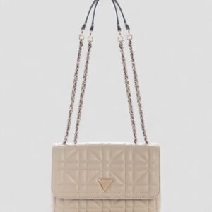 Beige edita convertible crossbody flap bag