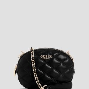 Black tamsin double zip crossbody bag