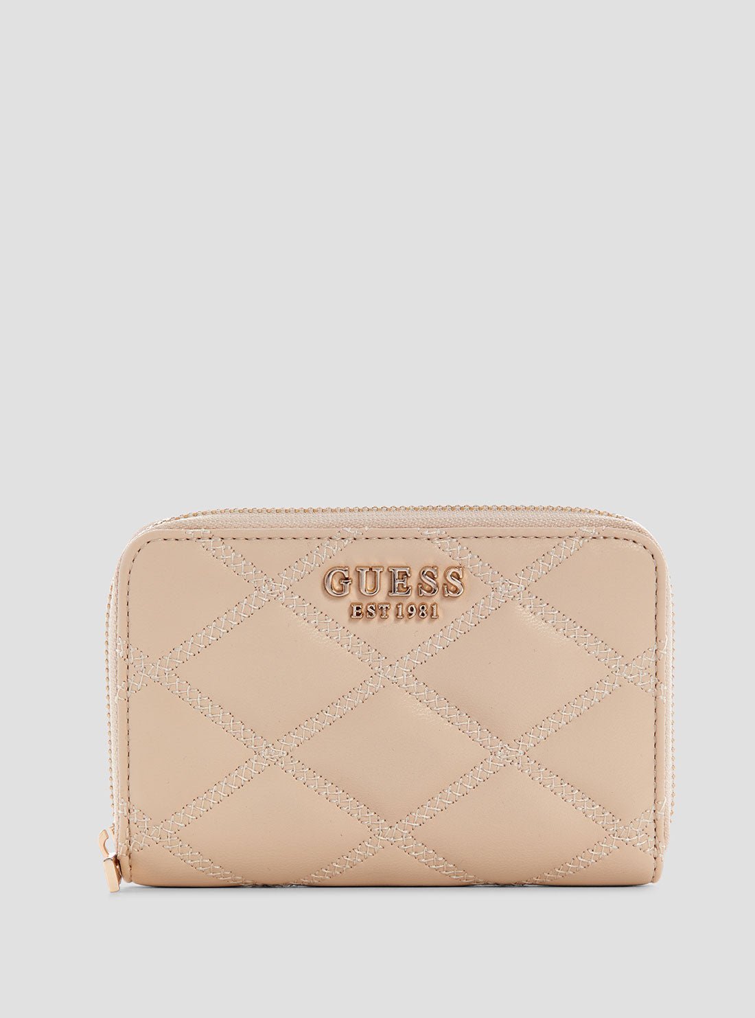 Beige tamsin medium zip wallet