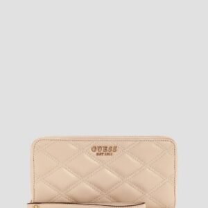 Beige tamsin large zip wallet
