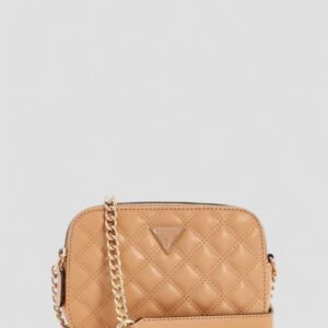 Beige giully camera crossbody bag