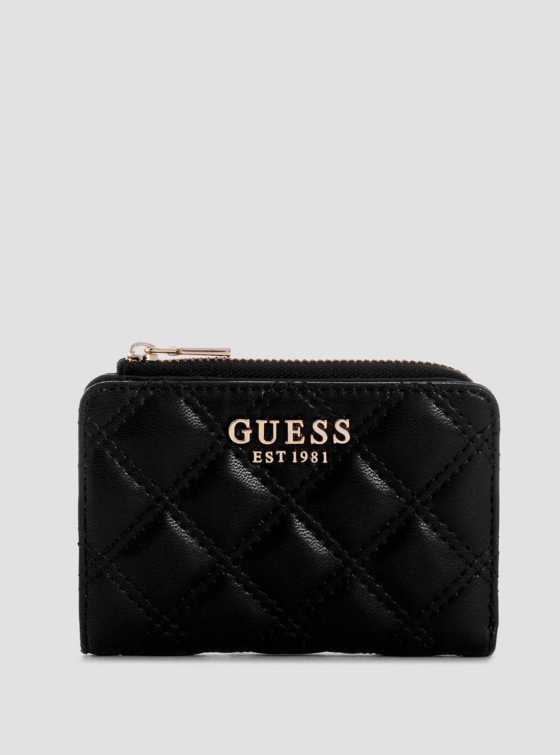 Black giully zip around card case