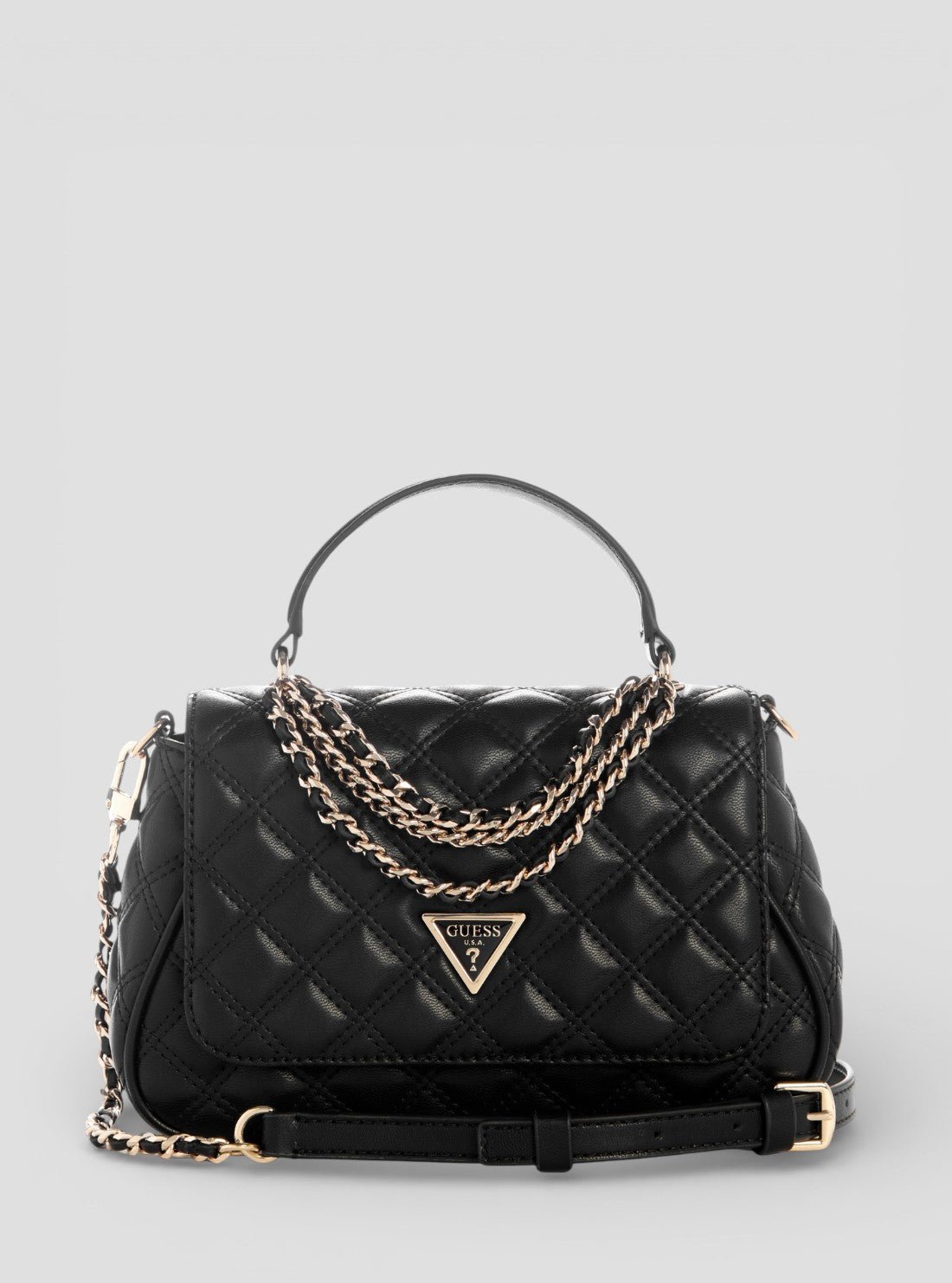 Black giully ii top handle flap bag