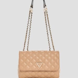 Beige giully convertible crossbody flap bag