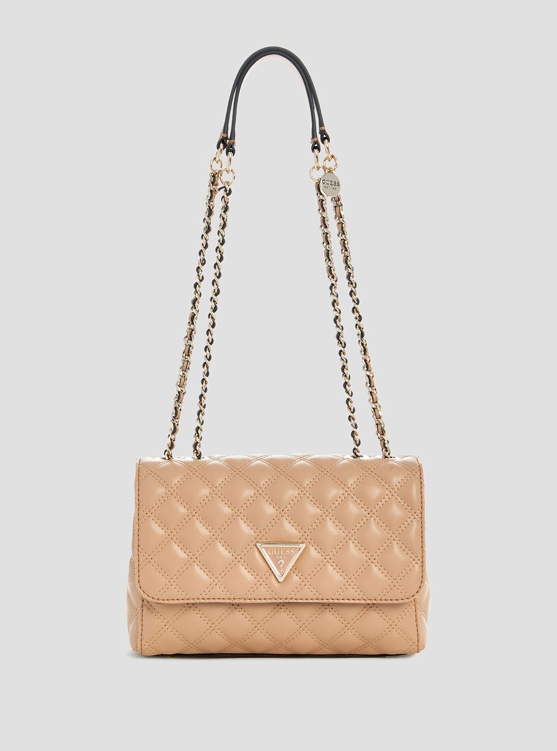 Beige giully convertible crossbody flap bag