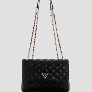 Black giully convertible crossbody flap bag