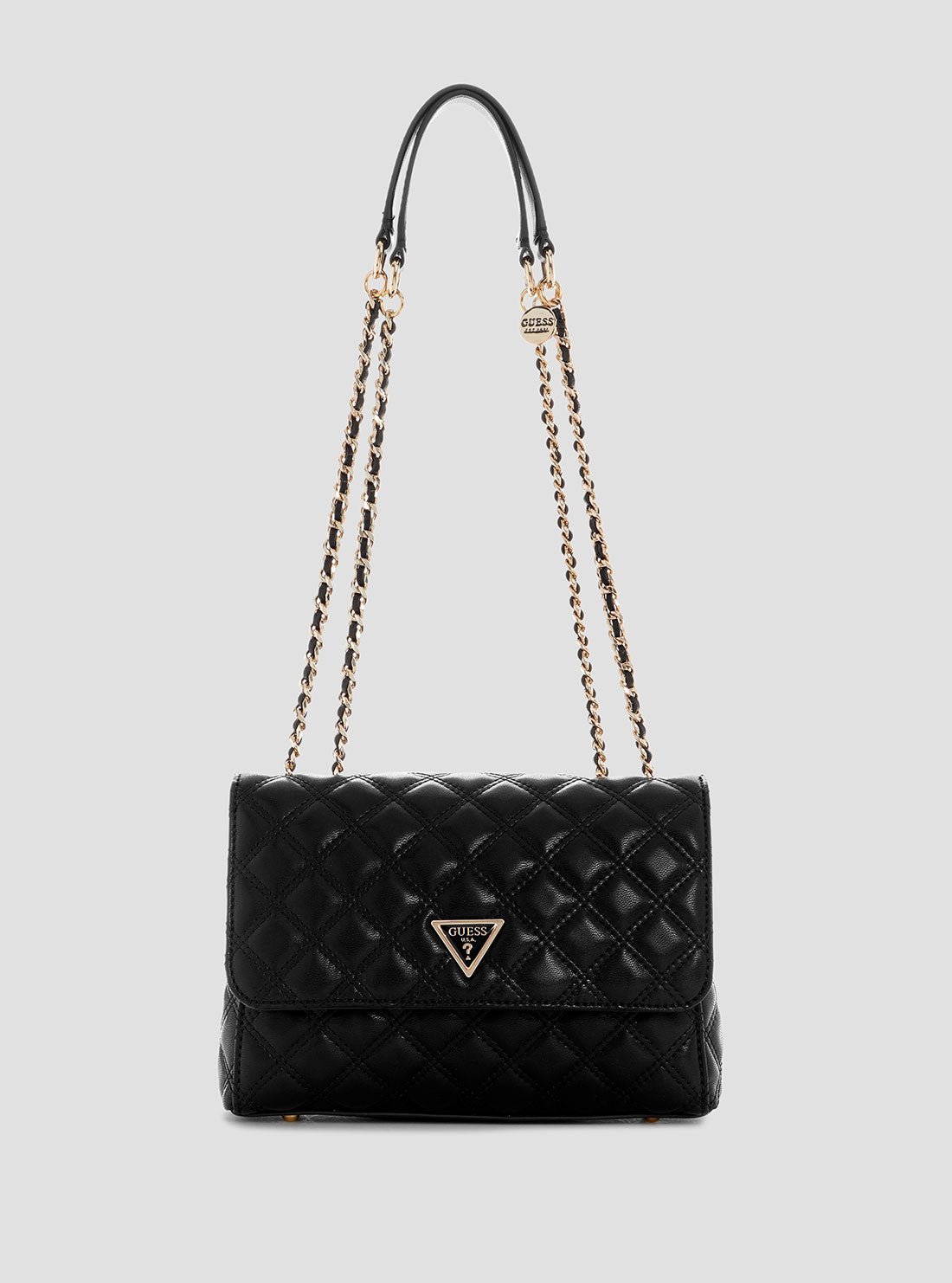 Black giully convertible crossbody flap bag