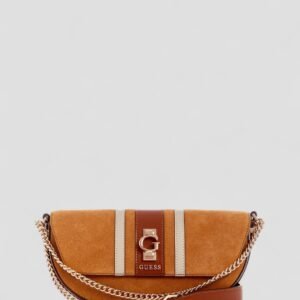 Brown erenia convertible crossbody flap bag
