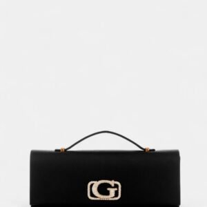 Black zalina top handle clutch bag