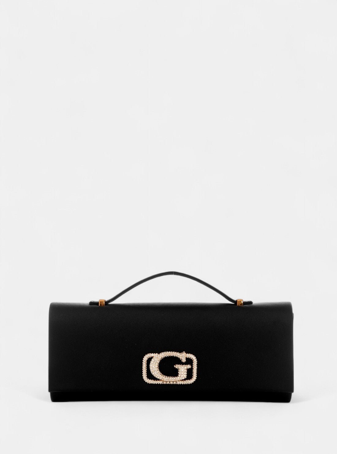 Black zalina top handle clutch bag