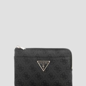 Black logo laurel ii key ring pouch
