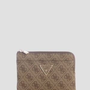 Brown logo laurel ii key ring pouch
