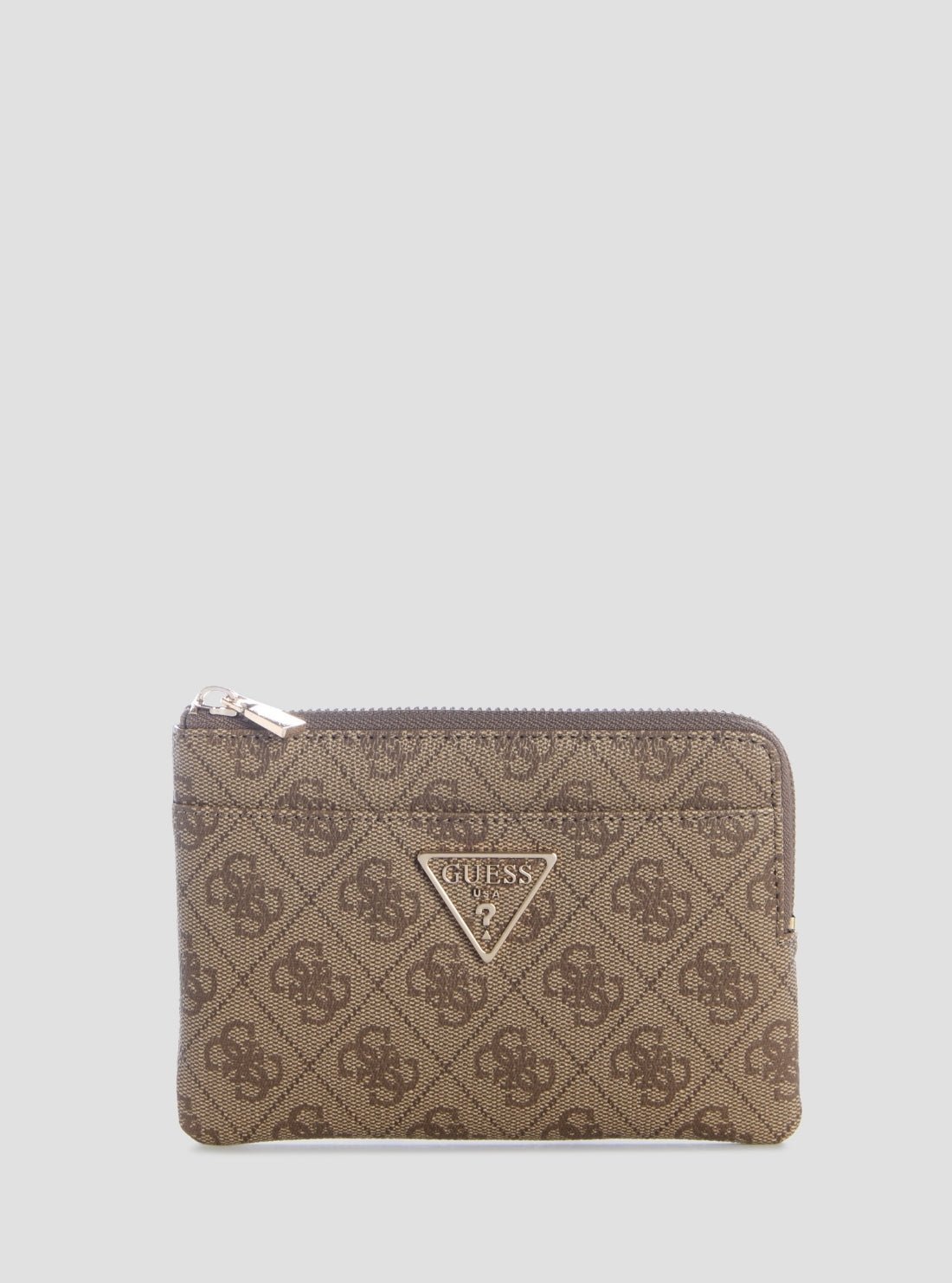 Brown logo laurel ii key ring pouch