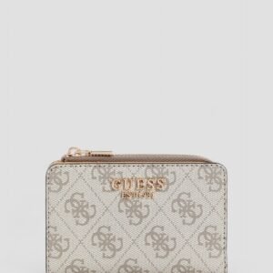 Grey logo laurel zip around card case