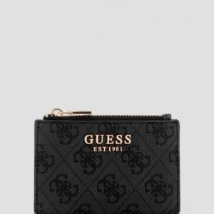 Black logo laurel credit card case