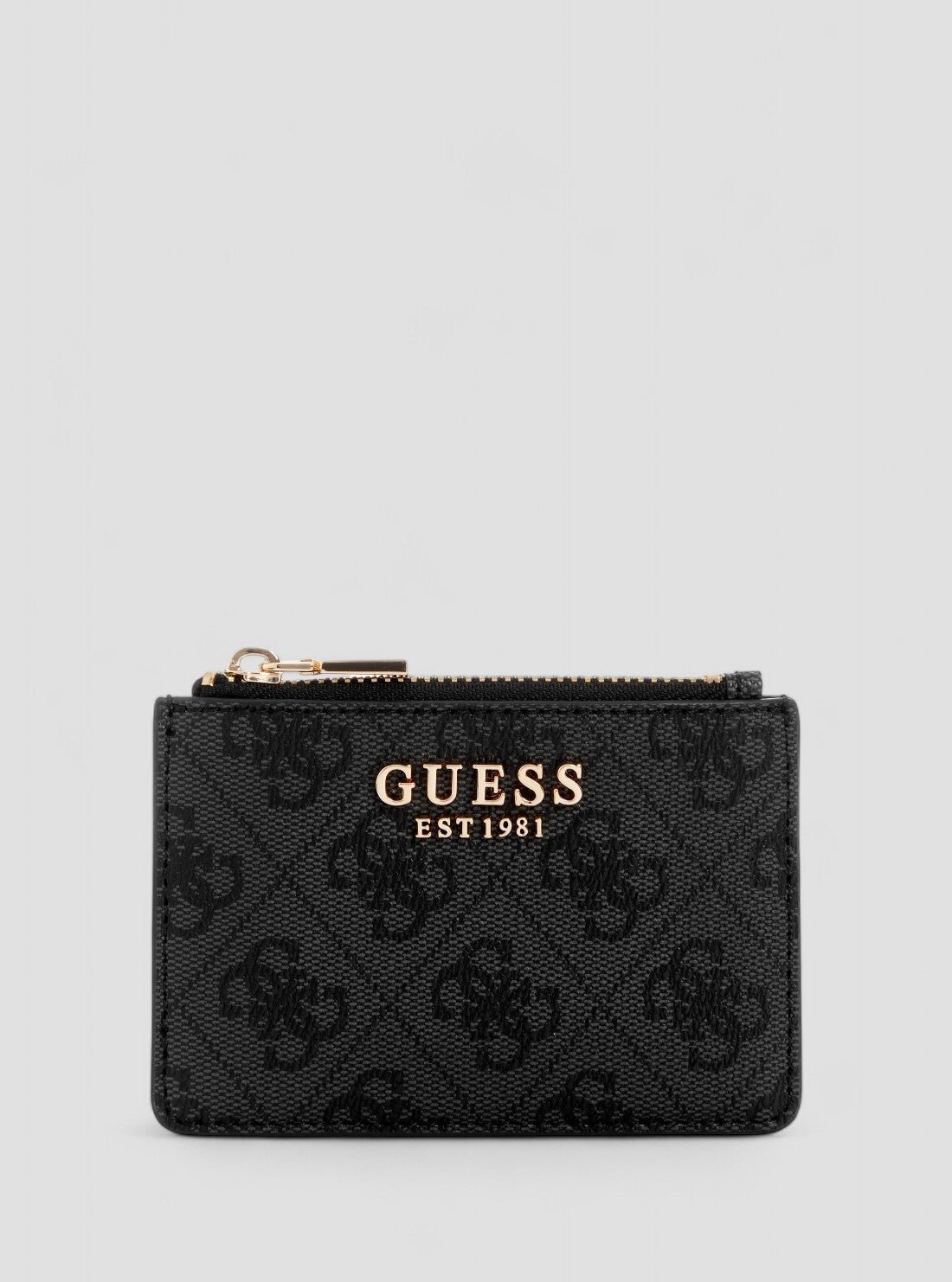 Black logo laurel credit card case
