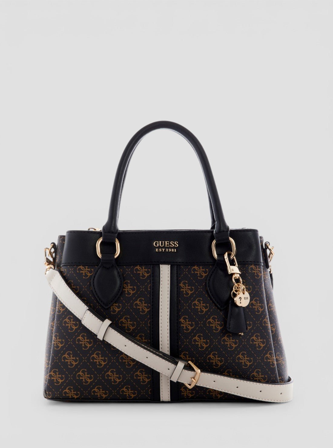 Brown multi kasinta iii compartment satchel bag