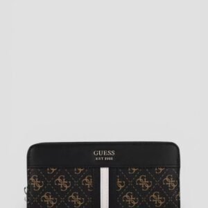Brown multi kasinta large zip around wallet