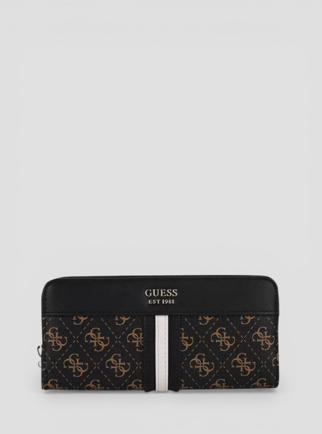 Brown multi kasinta large zip around wallet