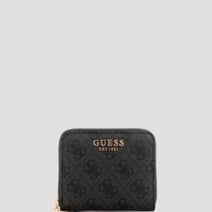 Black logo laurel small wallet