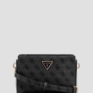 Black meridian top zip crossbody bag