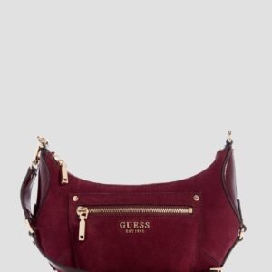 Red marsha suede mini crossbody bag