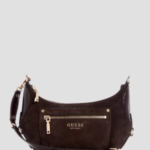 Dark brown marsha suede mini crossbody bag