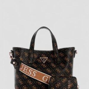 Brown logo latona mini tote bag