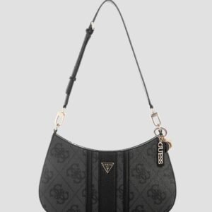 Black logo noelle ii top zip shoulder bag