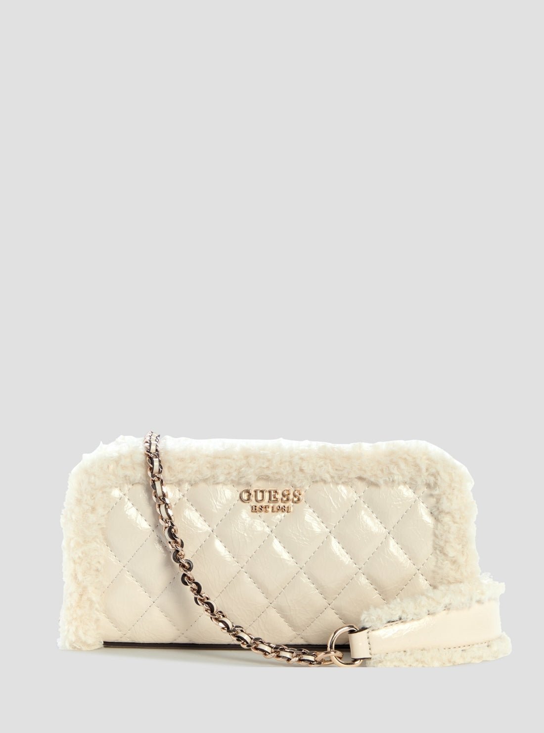 White cristi top zip crossbody mini bag