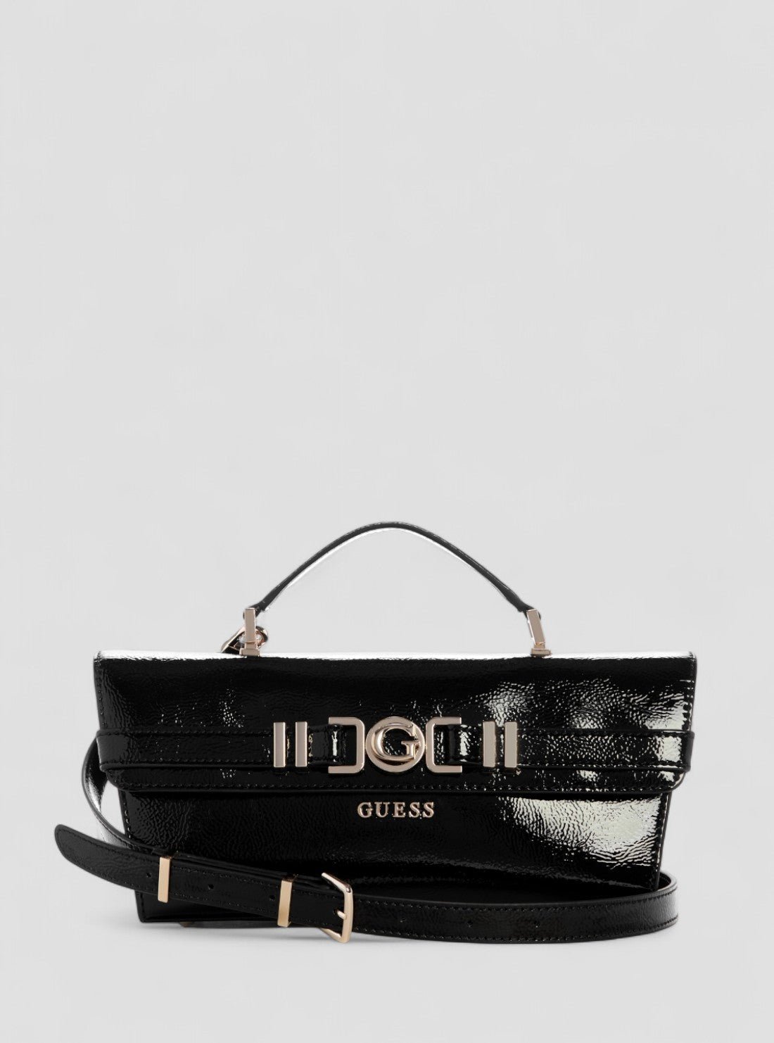 Black cirene top handle flap bag