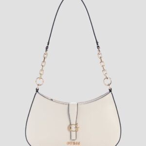 White carrie top zip shoulder bag