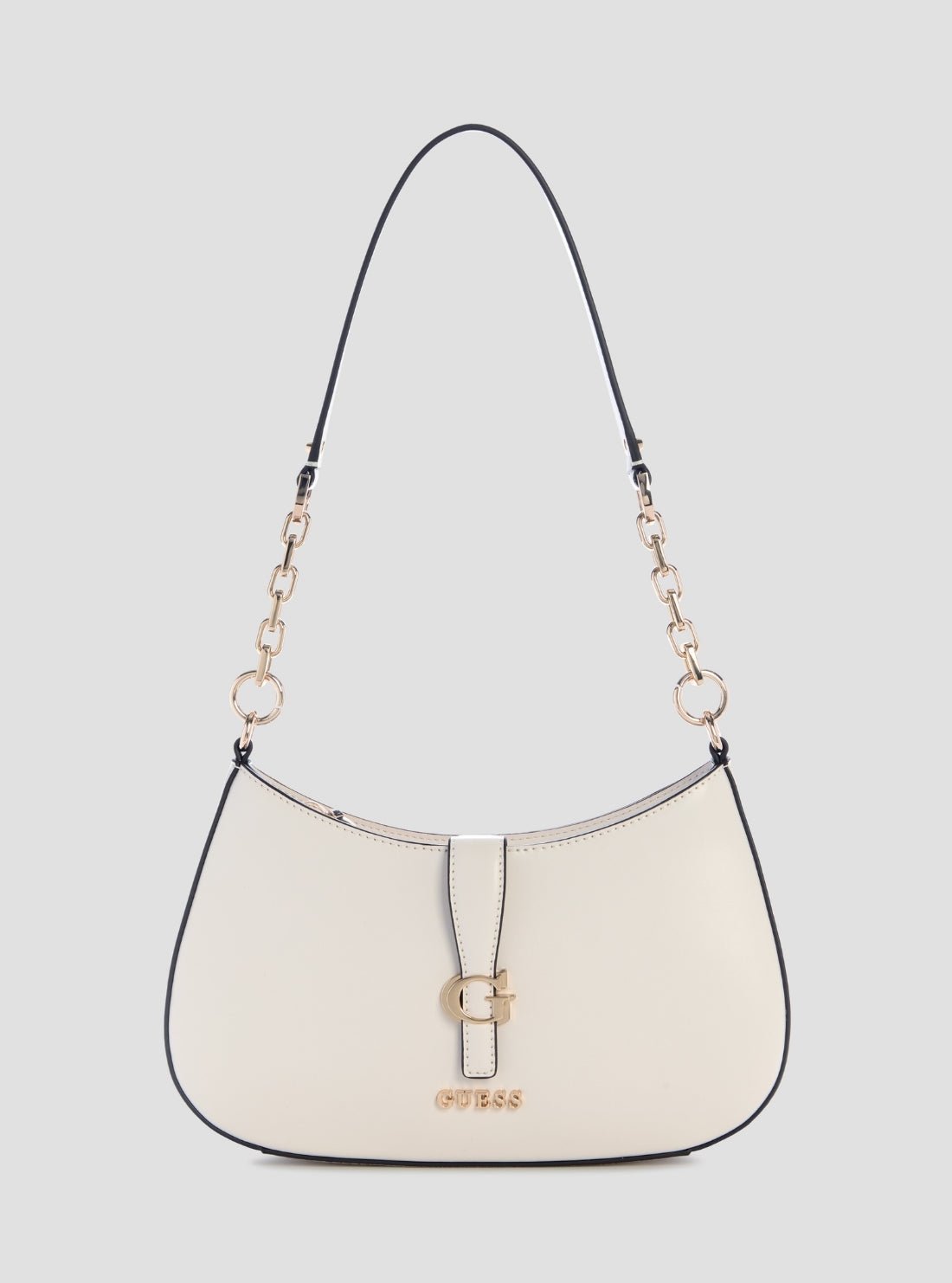 White carrie top zip shoulder bag