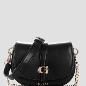 Black carrie mini flap crossbody bag