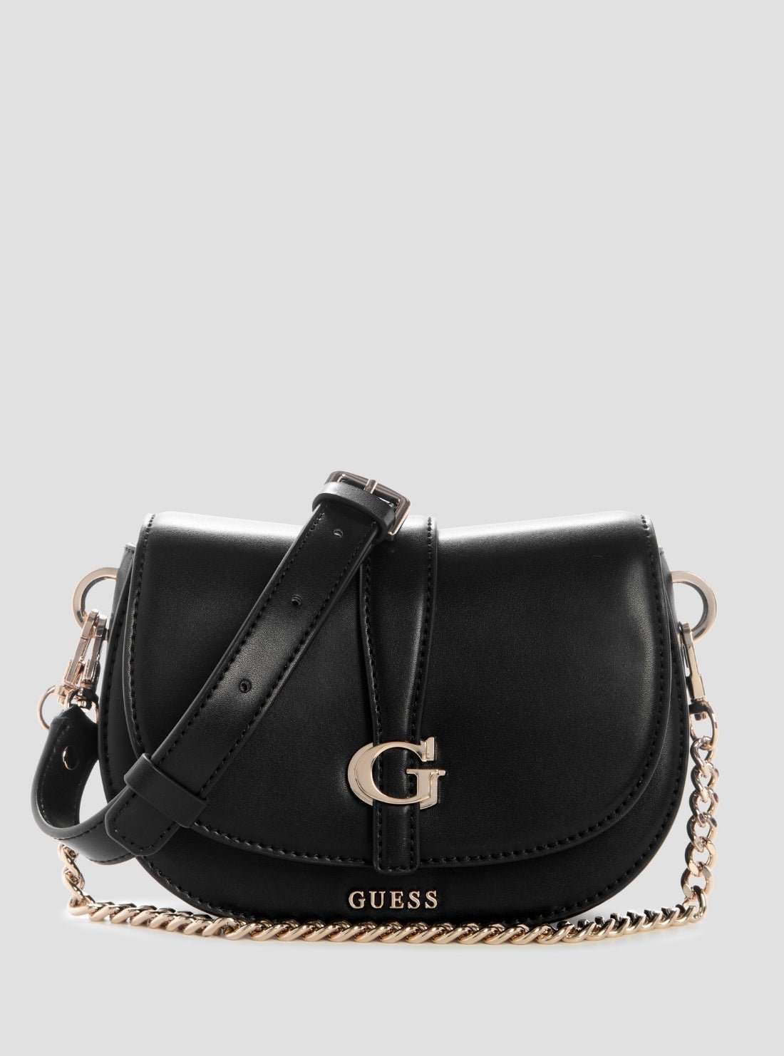 Black carrie mini flap crossbody bag