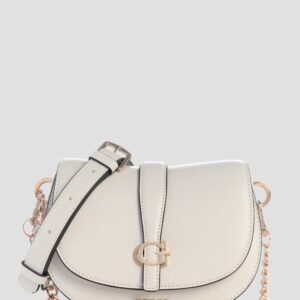 White carrie mini flap crossbody bag