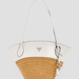 White beige venere tote bag