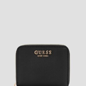 Black laurel small zip around wallet