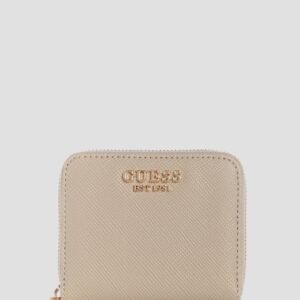 Taupe laurel small zip around wallet