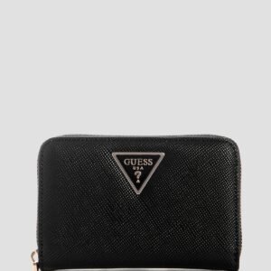 Black laurel medium zip around wallet