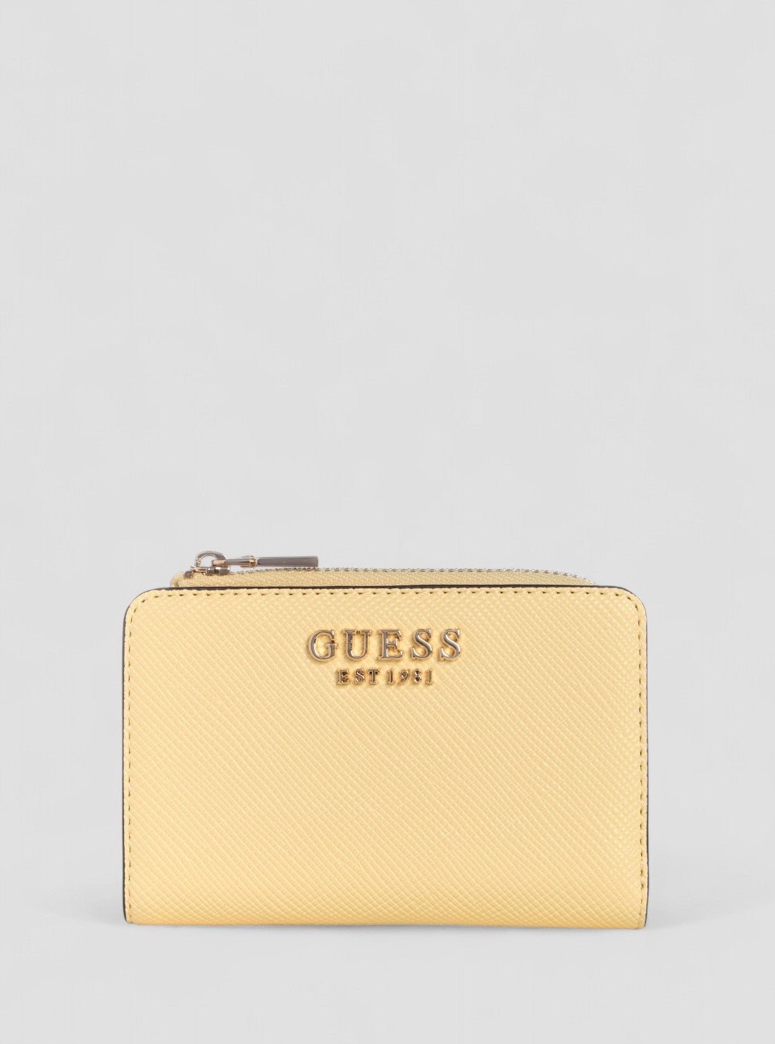Yellow laurel zip-around card case