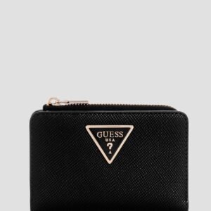 Black laurel zip card case wallet