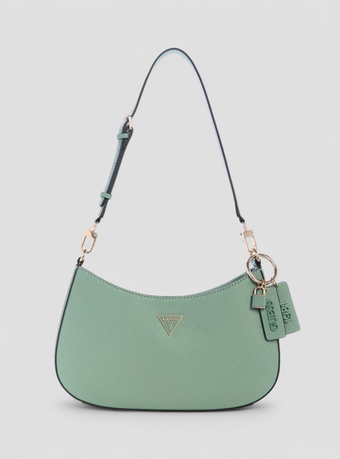 Green noelle top zip shoulder bag