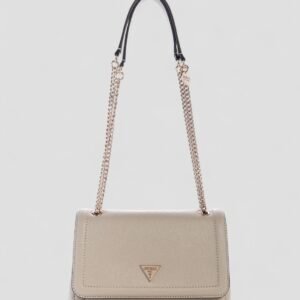 Beige noelle convertible crossbody flap bag